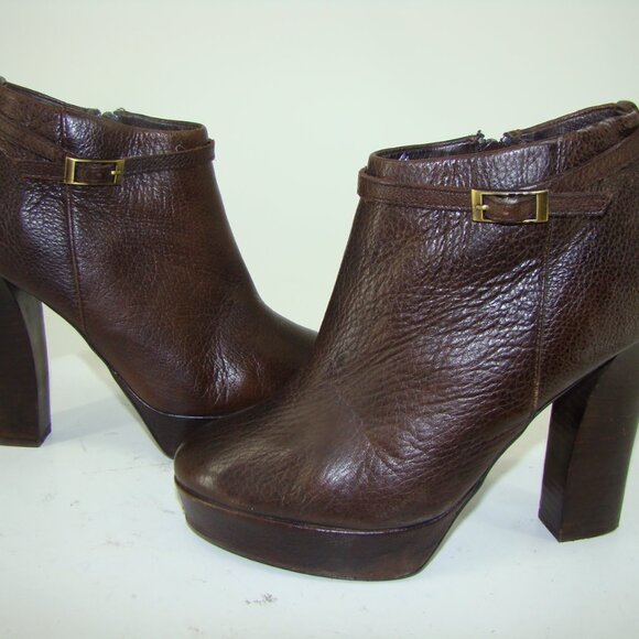 LIEBESKIND WOMENS BROWN LEATHER ANKLE BOOTS SIZE 38 / US 7.5 C122 - Picture 12 of 13